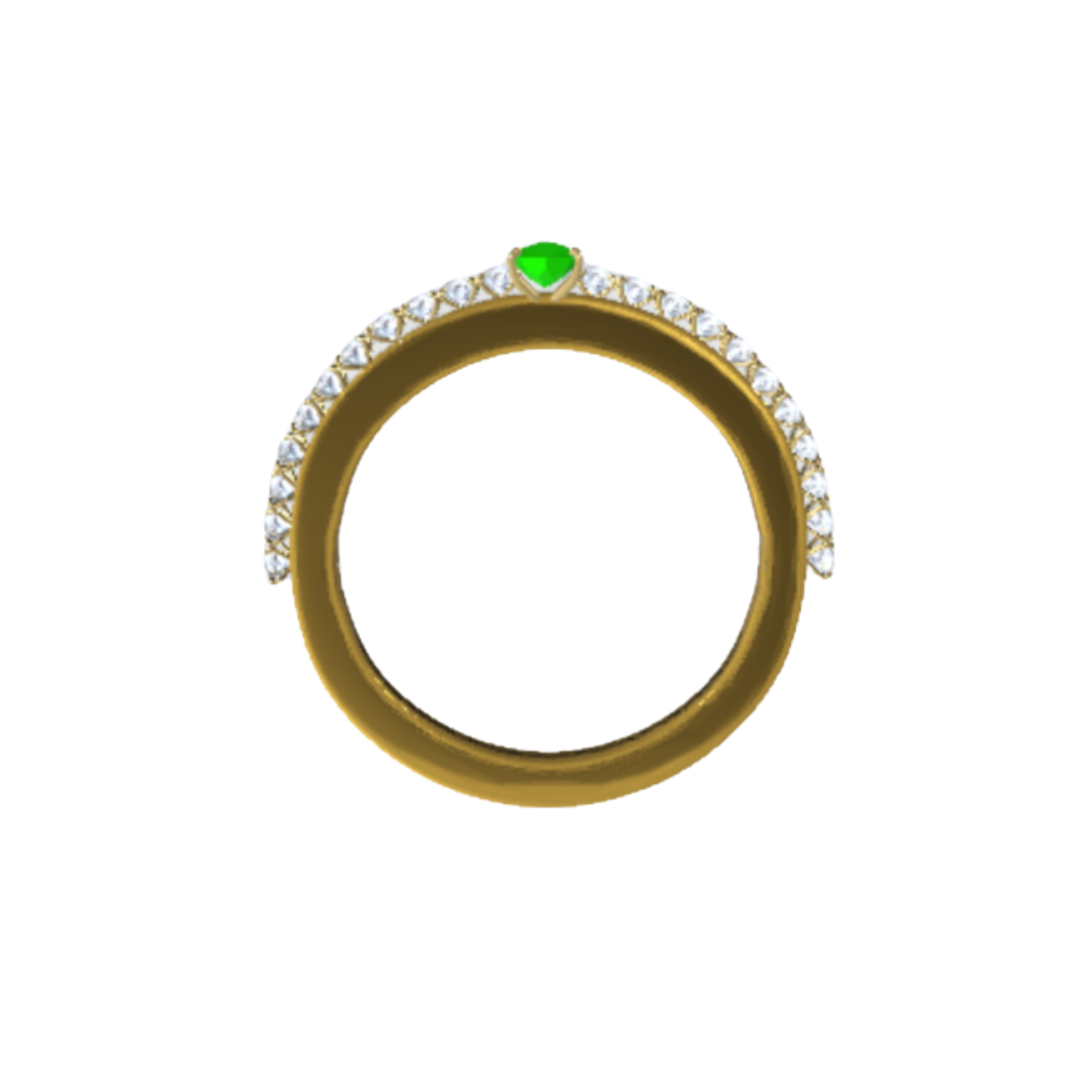 Diamond Arc Emerald Ring